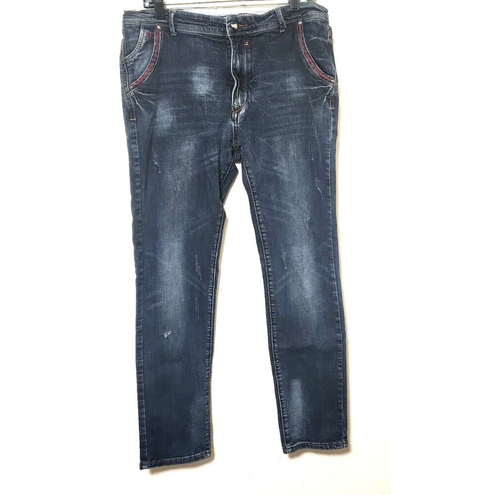 Demon & Hunter Skinny Stretch Mens Blue Jeans Size 34x32